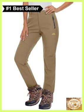 Women's Fleece Lined Waterproof Insulated Snow Ski Pants Winter Hiking Softshell